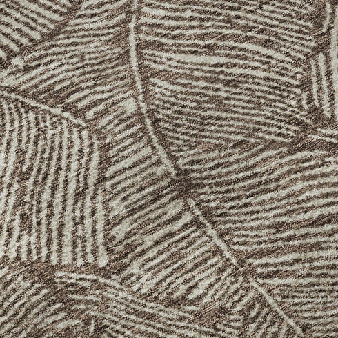 8' X 10' Brown And Beige Floral Washable Area Rug With UV Protection