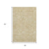 5' X 8' Gold And Ivory Floral Washable Area Rug With UV Protection
