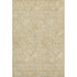 5' X 8' Gold And Ivory Floral Washable Area Rug With UV Protection