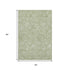 5' X 8' Green And Ivory Floral Washable Area Rug With UV Protection