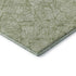 5' X 8' Green And Ivory Floral Washable Area Rug With UV Protection