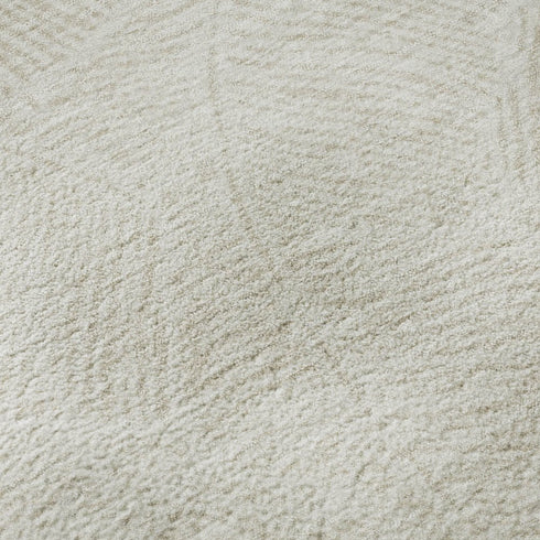 8' Ivory And Beige Floral Washable Round Rug With UV Protection