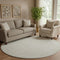8' Ivory And Beige Floral Washable Round Rug With UV Protection