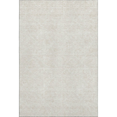 8' X 10' Ivory And Beige Floral Washable Area Rug With UV Protection