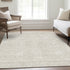 8' X 10' Ivory And Beige Floral Washable Area Rug With UV Protection