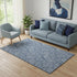 5' X 8' Navy Blue And Ivory Floral Washable Area Rug With UV Protection