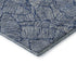 8' Navy Blue And Ivory Floral Washable Round Rug With UV Protection