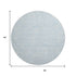 8' Sky Blue And Ivory Floral Washable Round Rug With UV Protection