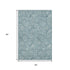5' X 8' Teal And Ivory Floral Washable Area Rug With UV Protection