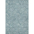 8' X 10' Teal And Ivory Floral Washable Area Rug With UV Protection
