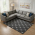 8' X 10' Black And Ivory Abstract Geometric Washable Area Rug With UV Protection