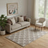 5' X 8' Brown And Beige Abstract Geometric Washable Area Rug With UV Protection