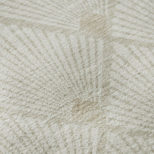 5' X 8' Ivory And Beige Abstract Geometric Washable Area Rug With UV Protection
