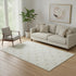 5' X 8' Ivory And Beige Abstract Geometric Washable Area Rug With UV Protection