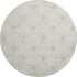8' Ivory And Beige Abstract Geometric Washable Round Rug With UV Protection
