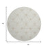 8' Ivory And Beige Abstract Geometric Washable Round Rug With UV Protection
