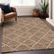 9' X 12' Rust And Beige Abstract Geometric Washable Area Rug With UV Protection