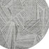 8' Gray And Silver Geometric Washable Round Rug With UV Protection