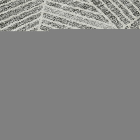 8' X 10' Gray And Silver Geometric Washable Area Rug With UV Protection