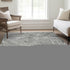 8' X 10' Gray And Silver Geometric Washable Area Rug With UV Protection