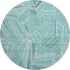 8' Teal And Ivory Geometric Washable Round Rug With UV Protection