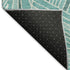 8' Teal And Ivory Geometric Washable Round Rug With UV Protection