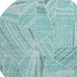 8' Teal And Ivory Geometric Washable Round Rug With UV Protection