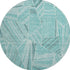 8' Teal And Ivory Geometric Washable Round Rug With UV Protection