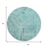 8' Teal And Ivory Geometric Washable Round Rug With UV Protection