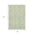 8' X 10' Artichoke Green And Ivory Geometric Washable Area Rug With UV Protection