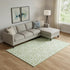 8' X 10' Artichoke Green And Ivory Geometric Washable Area Rug With UV Protection