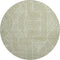 8' Artichoke Green And Ivory Abstract Geometric Washable Round Rug With UV Protection