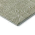 8' Artichoke Green And Ivory Abstract Geometric Washable Round Rug With UV Protection