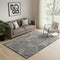 5' X 8' Black And Ivory Abstract Geometric Washable Area Rug With UV Protection