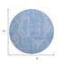 8' Blue And Ivory Abstract Geometric Washable Round Rug With UV Protection