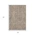 5' X 8' Brown And Ivory Abstract Geometric Washable Area Rug With UV Protection