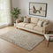 5' X 8' Brown And Ivory Abstract Geometric Washable Area Rug With UV Protection