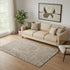 5' X 8' Brown And Ivory Abstract Geometric Washable Area Rug With UV Protection