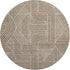 8' Brown And Ivory Abstract Geometric Washable Round Rug With UV Protection
