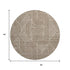 8' Brown And Ivory Abstract Geometric Washable Round Rug With UV Protection