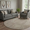 8' Brown And Ivory Abstract Geometric Washable Round Rug With UV Protection