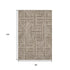 8' X 10' Brown And Ivory Abstract Geometric Washable Area Rug With UV Protection