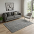 5' X 8' Charcoal And Ivory Abstract Geometric Washable Area Rug With UV Protection