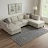8' X 10' Charcoal And Ivory Abstract Geometric Washable Area Rug With UV Protection