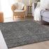 8' X 10' Charcoal And Ivory Abstract Geometric Washable Area Rug With UV Protection