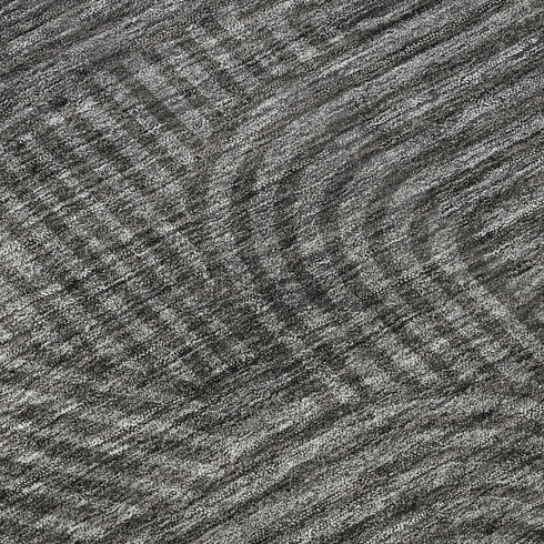 8' X 10' Charcoal And Ivory Abstract Geometric Washable Area Rug With UV Protection