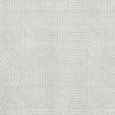 5' X 8' Ivory And Beige Abstract Geometric Washable Area Rug With UV Protection