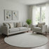 8' Ivory And Beige Abstract Geometric Washable Round Rug With UV Protection
