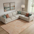 8' X 10' Orange And Ivory Abstract Geometric Washable Area Rug With UV Protection