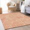 8' X 10' Orange And Ivory Abstract Geometric Washable Area Rug With UV Protection